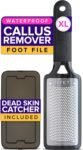RUSTPROOF Foot File Callus Remover for Feet with Skin Catcher (XL Size) NYK1 MEGAFILE Foot Callus Remover for Wet & Dry Use - High-Performance Feet Scrubber with Textured Grip for Non-Slip Control