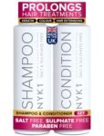 SALT NYK1 Sulfate-Free Shampoo and Conditioner Set for Color-Treated Hair, Extensions and Keratin Treatments (2 x 16.9 Fl Oz)